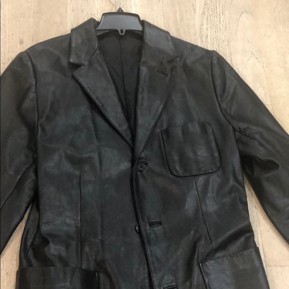 Black genuine leather jacket size large - Picture 2 of 5